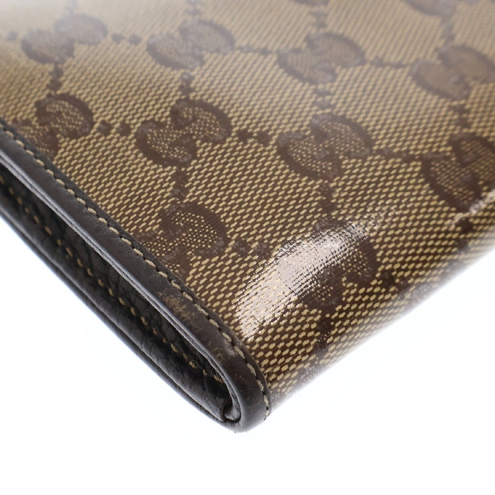 GUCCI(グッチ) GGクリスタル ラウンドファスナー 長財布 332747-525040 ブラウン