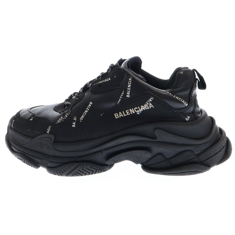 BALENCIAGA(バレンシアガ) Allover Logo TRIPLE S トリプルエス 総柄ロゴローカットスニーカー 536737 ブラック