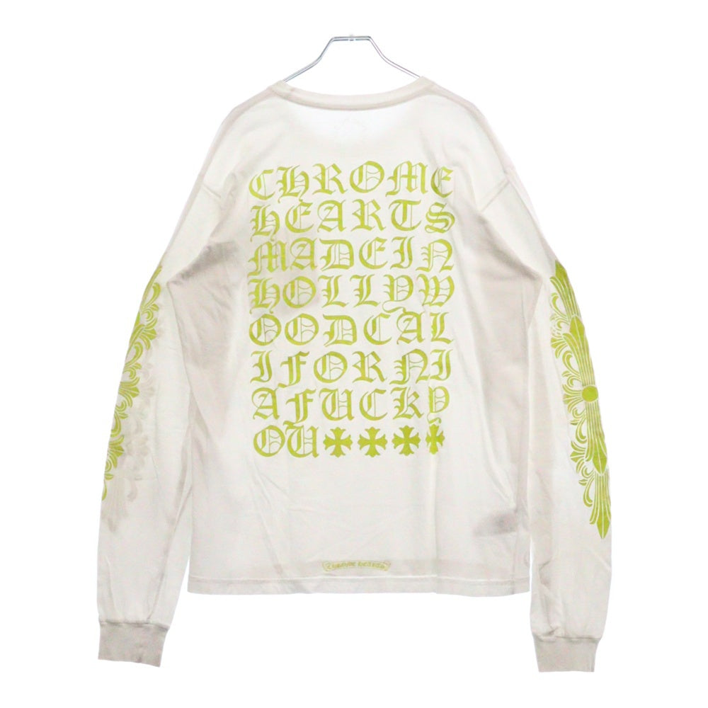 CHROME HEARTS(クロムハーツ) CH L S 1 バック英字ロゴプリント 長袖Tシャツ ロングスリーブカットソー ホワイト