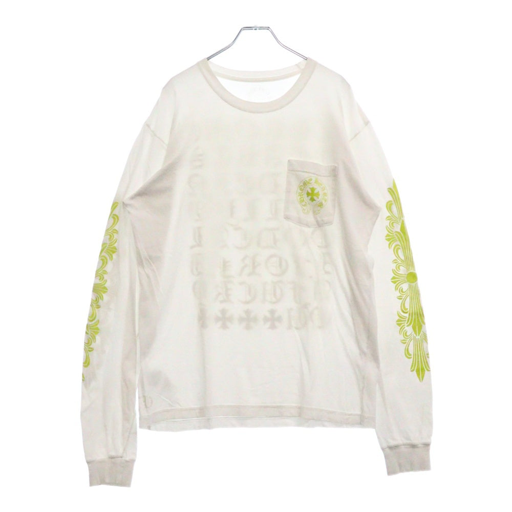 CHROME HEARTS(クロムハーツ) CH L S 1 バック英字ロゴプリント 長袖Tシャツ ロングスリーブカットソー ホワイト