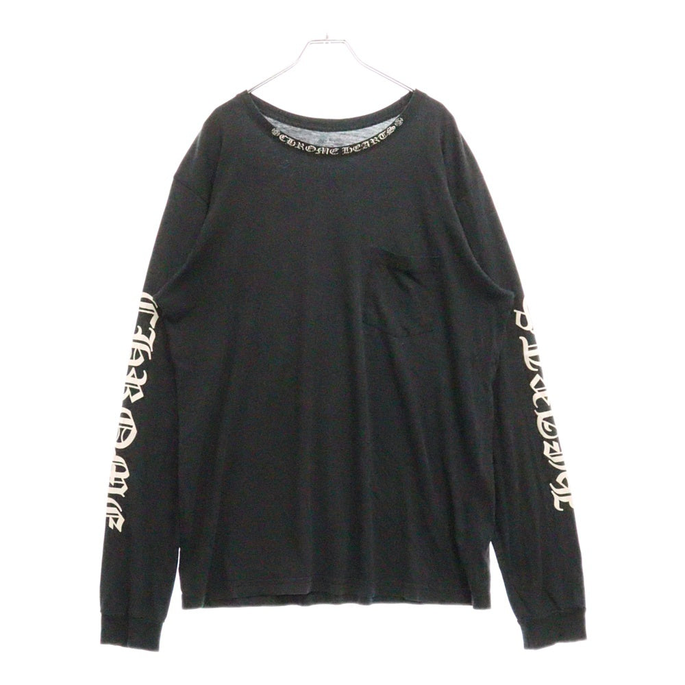 CHROME HEARTS(クロムハーツ) CH L S 1 NECK LOGO ネック ロゴプリント 長袖Tシャツ ロングスリーブカットソー ブラック