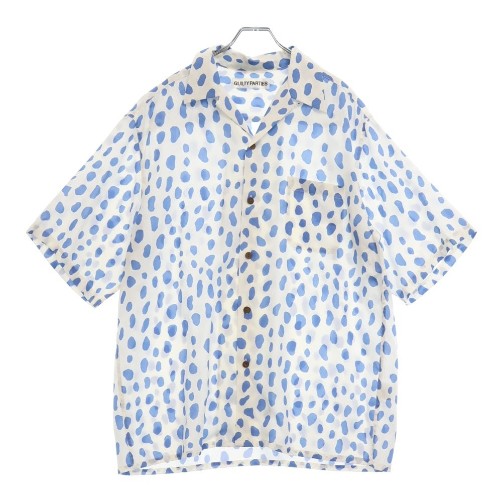 WACKO MARIA(ワコマリア) 24SS LEOPARD HAWAIIAN SHIRT TYPE-2 レオパード柄ハワイアン半袖シャツ 24SS-WMS-HI02 ホワイト/ブルー
