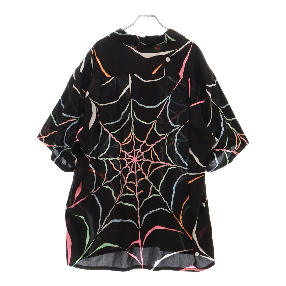 WACKO MARIA(ワコマリア) 21AW×WOLF'S HEAD HAWAIIAN SHIRT ウルフズヘッド スパイダーウェブ ハワイアン半袖シャツ WOLFSHEAD-WM-HI04 ブラック