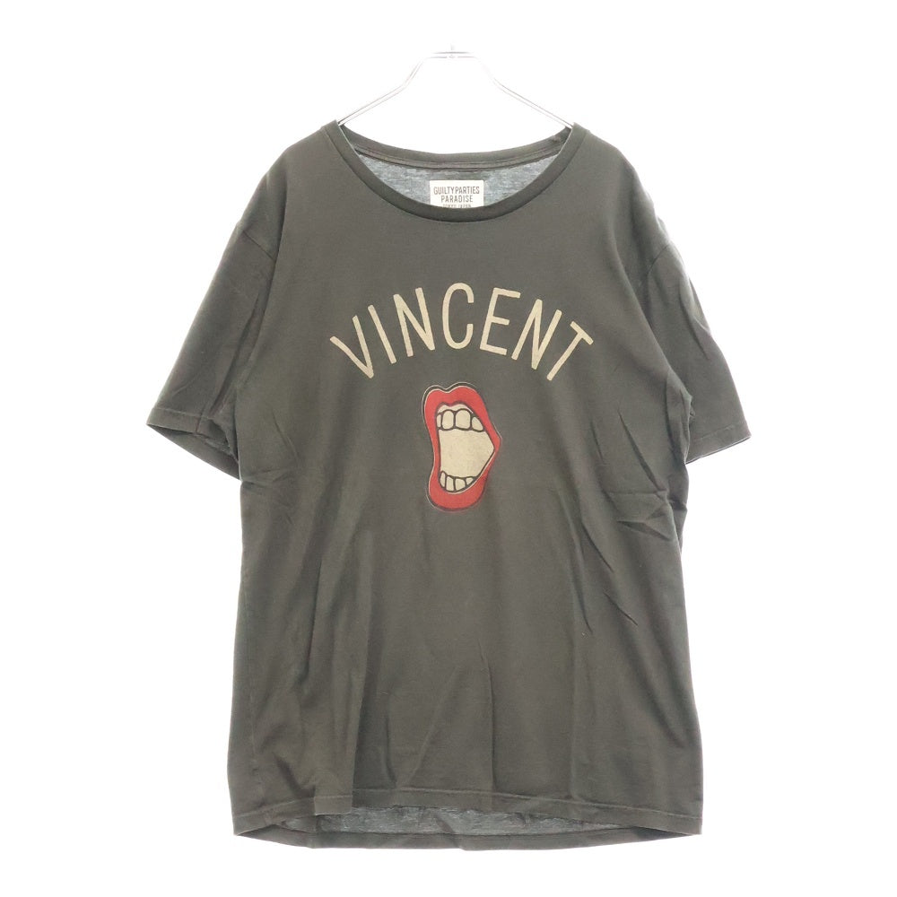 WACKO MARIA(ワコマリア) VINCENT TEE ヴィンセントロゴプリント半袖Tシャツ カットソー グレー