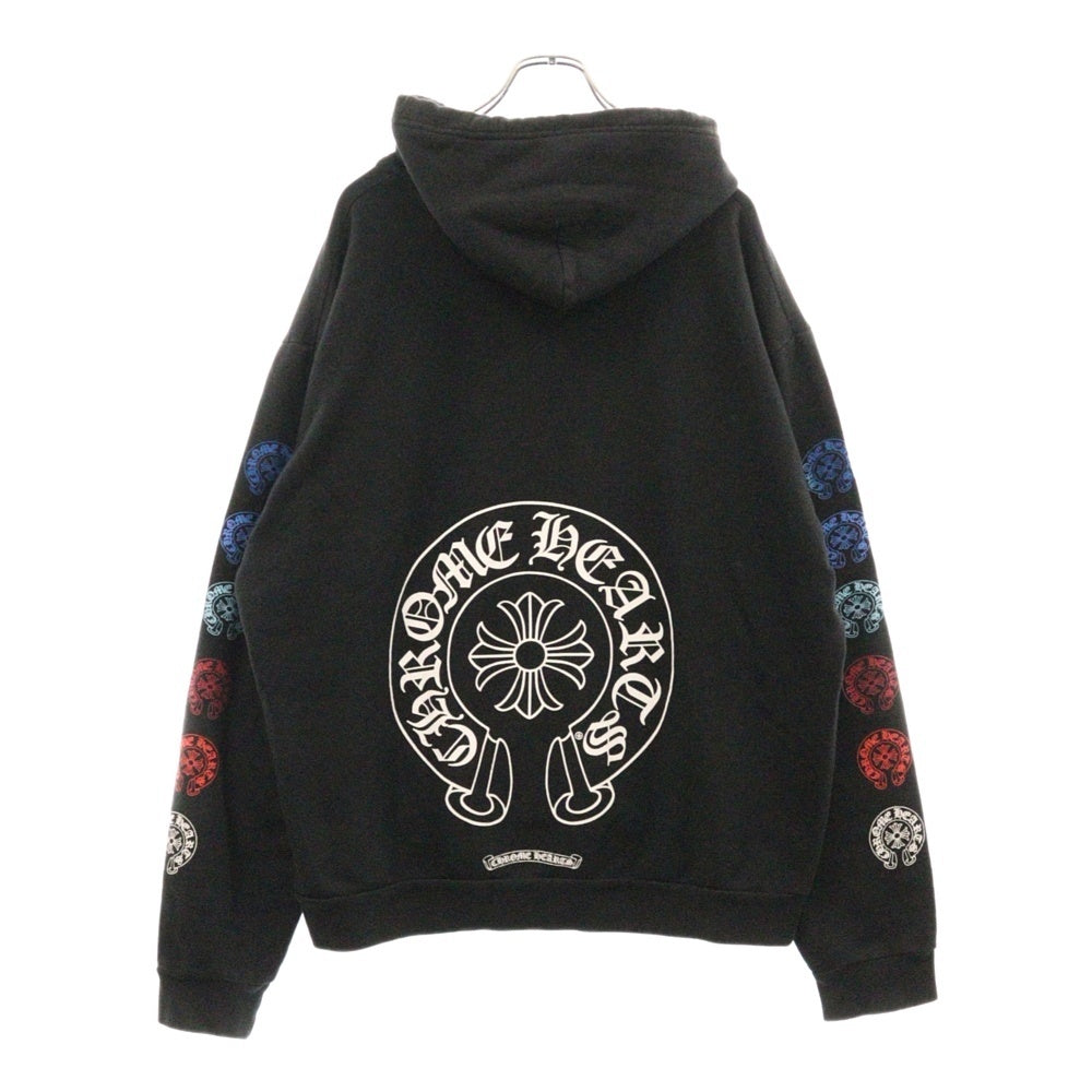 CHROME HEARTS(クロムハーツ) SWTSHRT PLVR マルチホースシュープリントプルオーバーパーカー ブラック