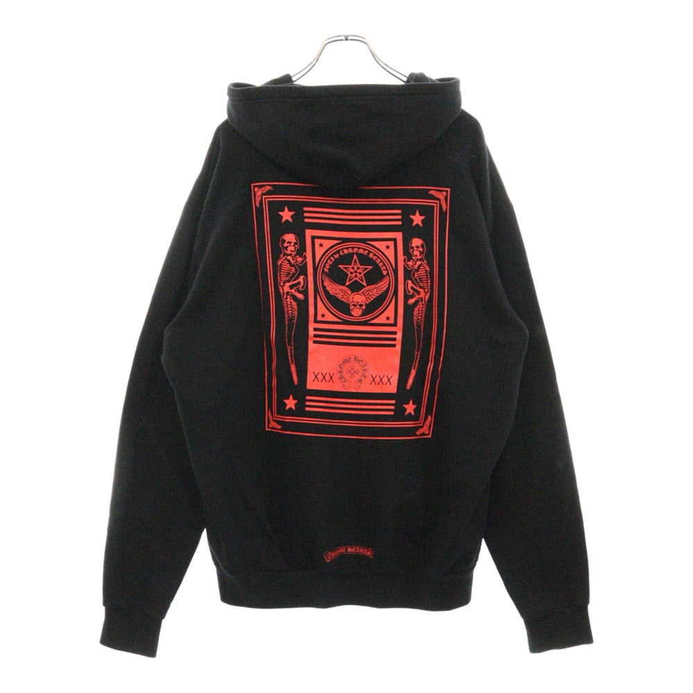 CHROME HEARTS(クロムハーツ) SWTSHRT HD ZIP FOTI フォティ バックプリントジップパーカー ブラック/レッド