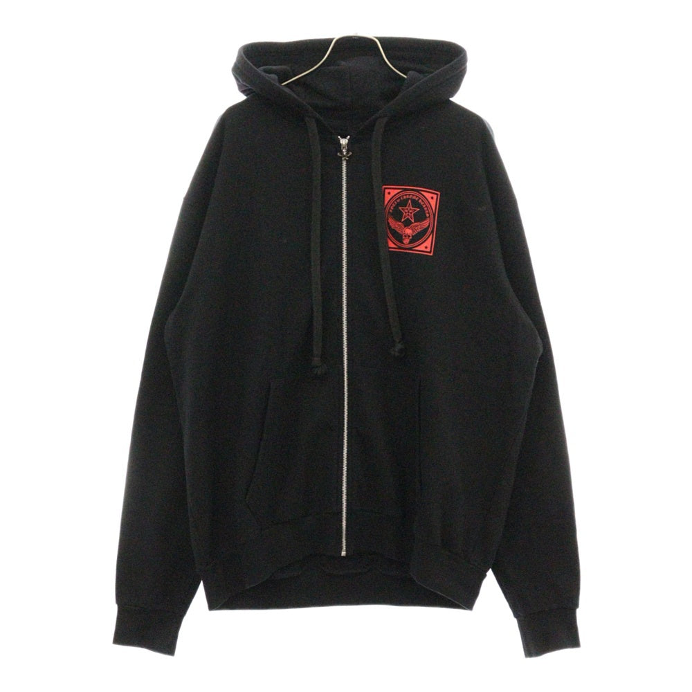 CHROME HEARTS(クロムハーツ) SWTSHRT HD ZIP FOTI フォティ バックプリントジップパーカー ブラック/レッド