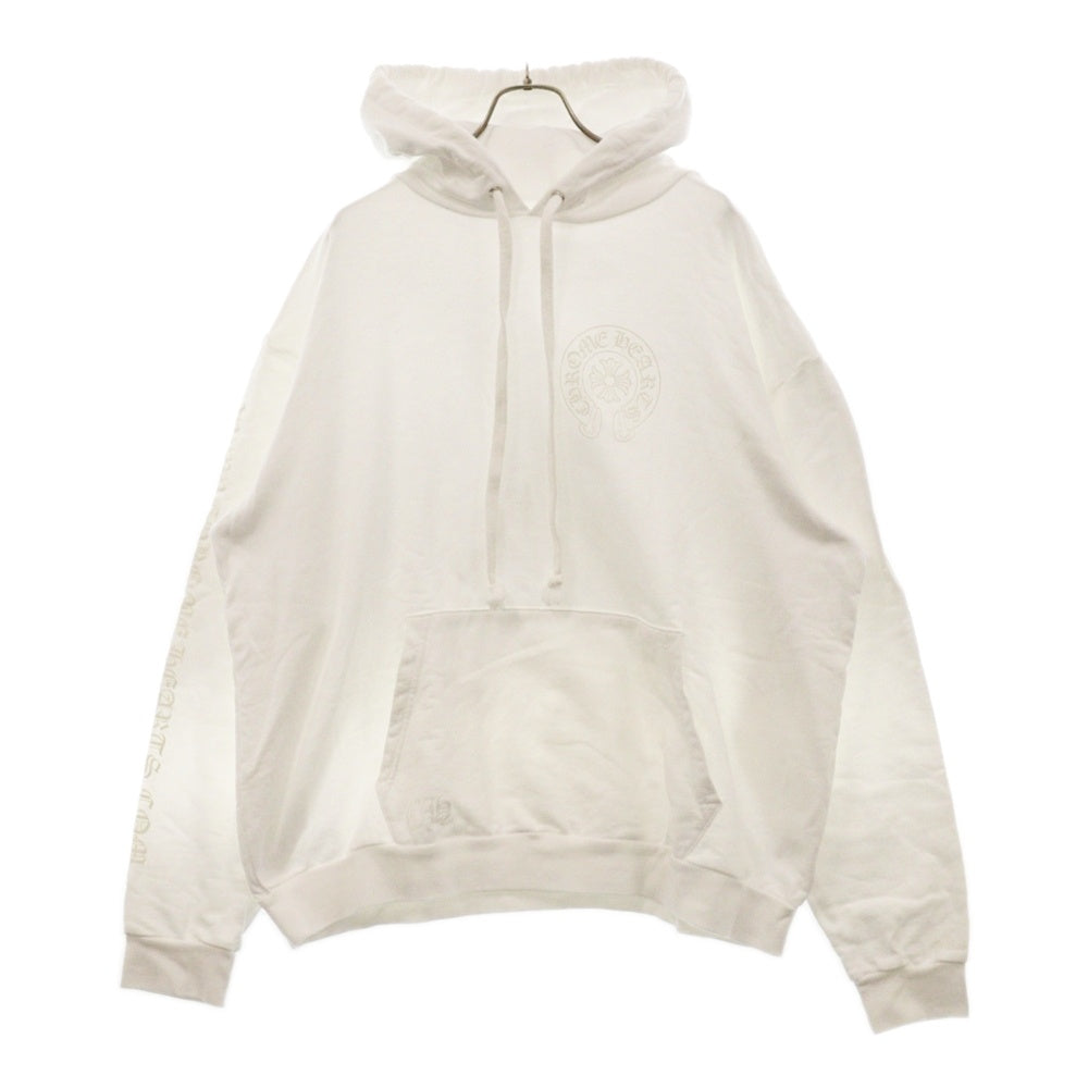 CHROME HEARTS(クロムハーツ) GLOW SWTSHRT PLVR 蓄光 ホースシュー スウェットプルオーバーパーカー ホワイト