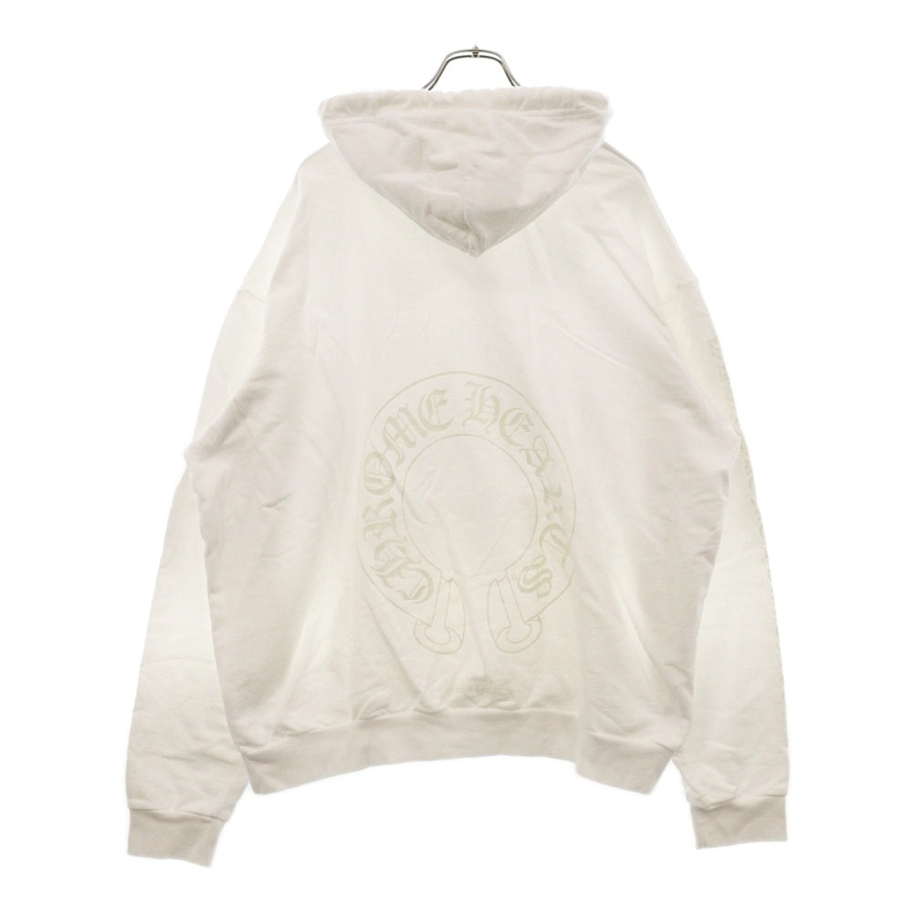 CHROME HEARTS(クロムハーツ) GLOW SWTSHRT PLVR 蓄光 ホースシュー スウェットプルオーバーパーカー ホワイト