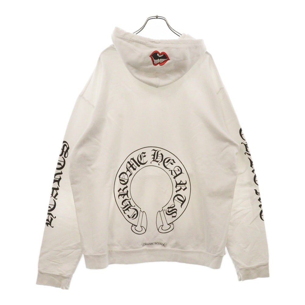 CHROME HEARTS(クロムハーツ) × MATTY BOY Chomper Horseshoe Hoodie マッティボーイ チョンパーホースシュープリント プルオーバースウェットパーカー フーディー ホワイト