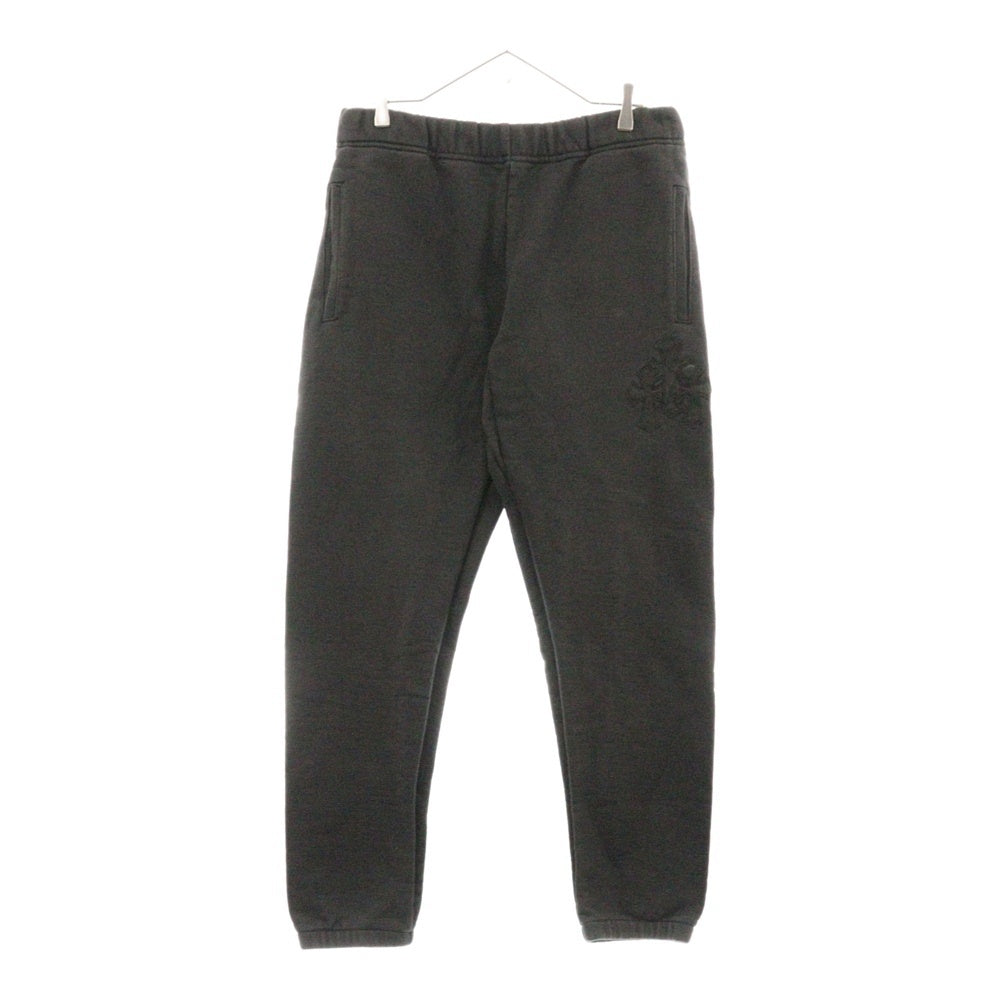 CHROME HEARTS(クロムハーツ) GRP Y NOT SWEAT PANTS ワイノット セメタリークロスレザーパッチ付きスウェットパンツ ブラック