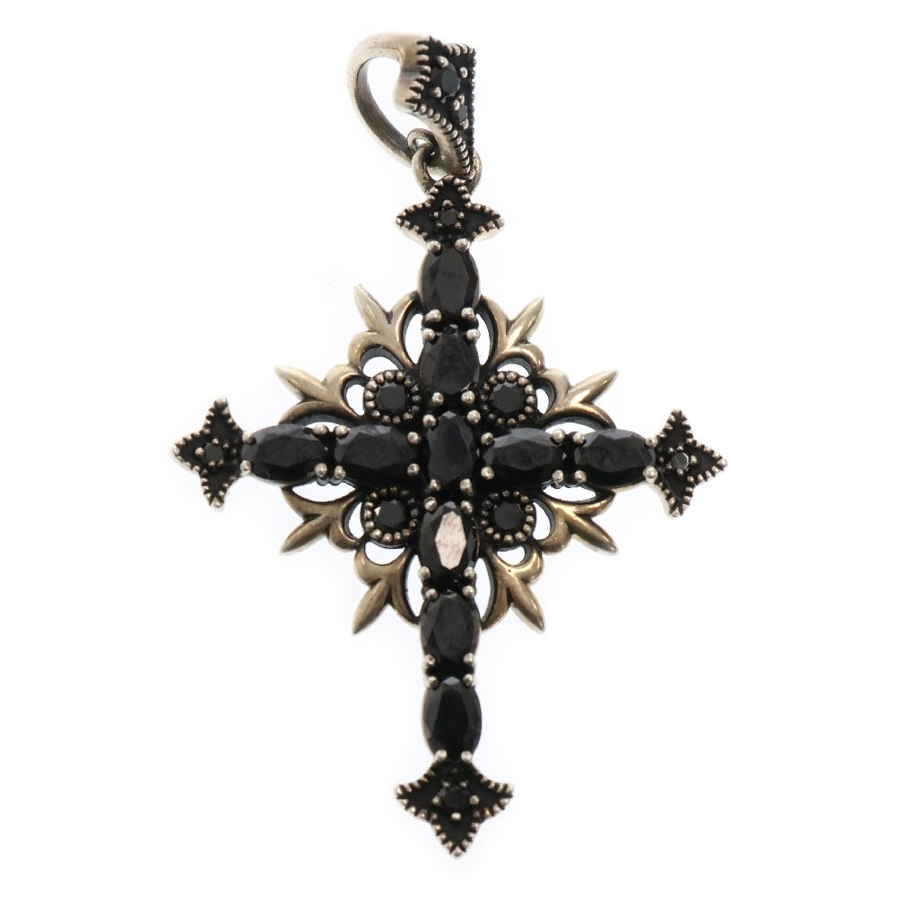 Justin Davis(ジャスティンデイヴィス) ST.POPE JOHN Pendant ジルコニア クロス ペンダントトップ シルバー/ブラック SPJ196
