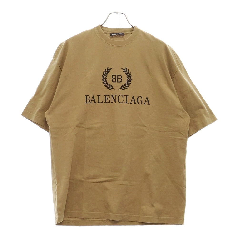 BALENCIAGA(バレンシアガ) BBロゴプリント 半袖Tシャツ カットソー 578139 TEV52 ブラウン