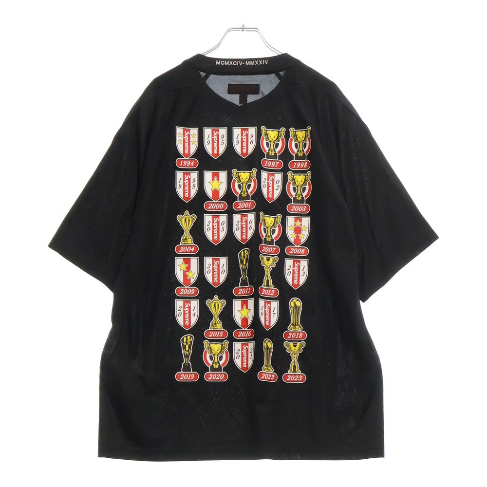 SUPREME(シュプリーム) 24SS Jacquard Soccer Jersey ジャガードサッカージャージー半袖Tシャツ ブラック