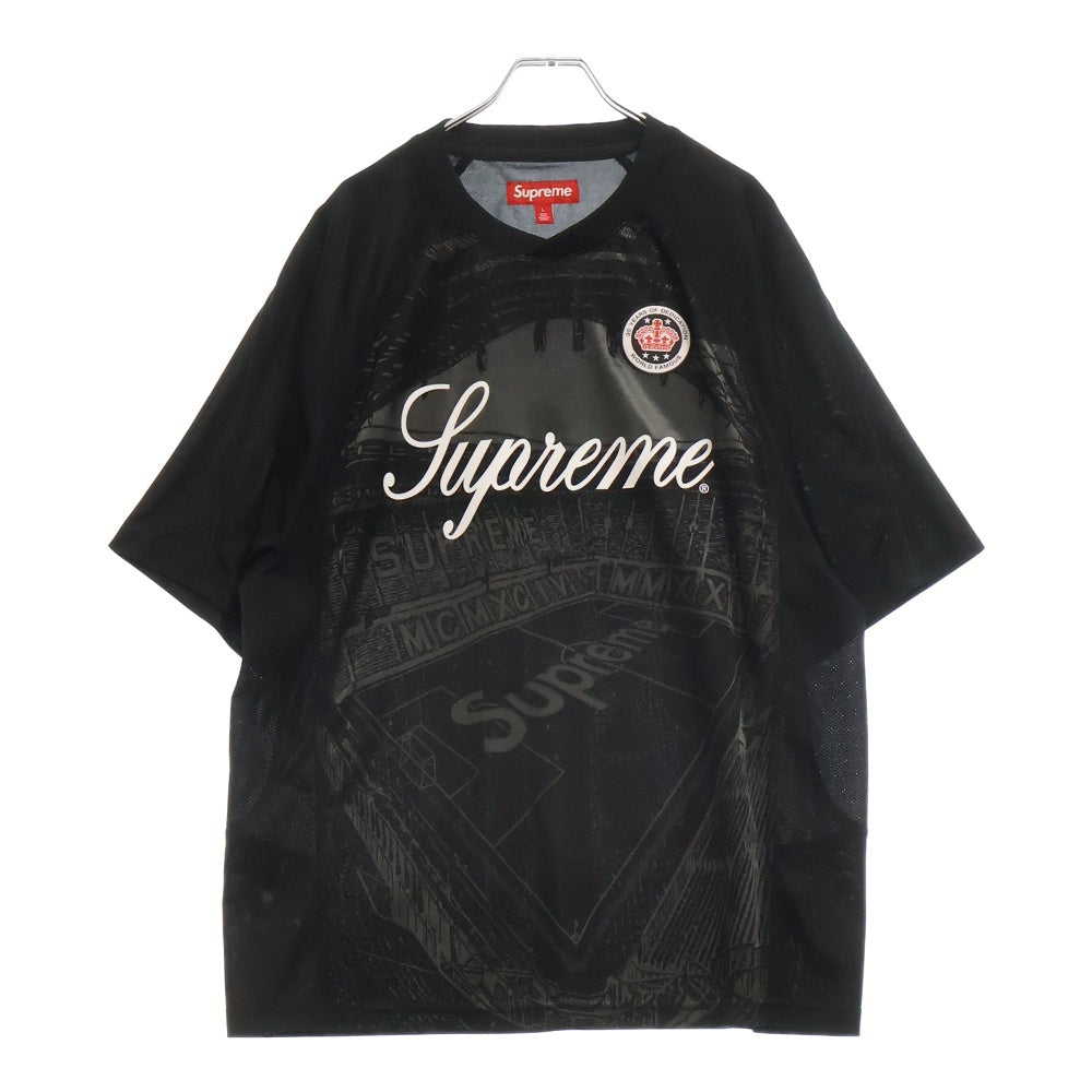 SUPREME(シュプリーム) 24SS Jacquard Soccer Jersey ジャガードサッカージャージー半袖Tシャツ ブラック
