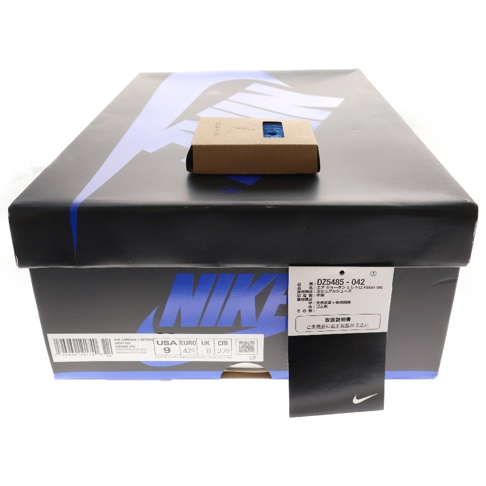 NIKE(ナイキ) AIR JORDAN1 RETRO HIGH OG ROYAL REIMAGINED DZ5485-042 エアジョーダン1 レトロ ロイヤル リイマジンド ハイカットスニーカー ブルー/ブラック US9/27.0cm