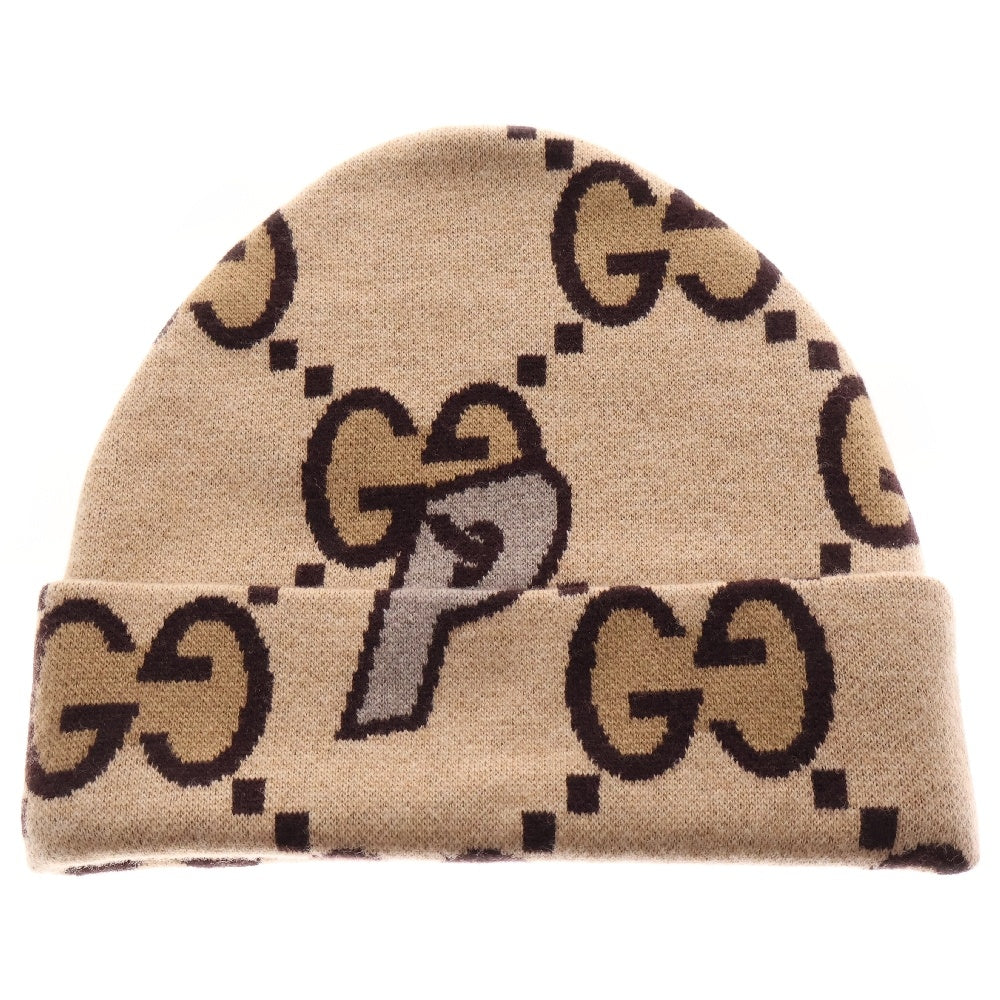 Palace Skateboards(パレススケートボーズ) 22AW×GUCCI Wool Large GG-P Beanie グッチ ラージロゴビーニー ニットキャップ 718418 4G188 ベージュ