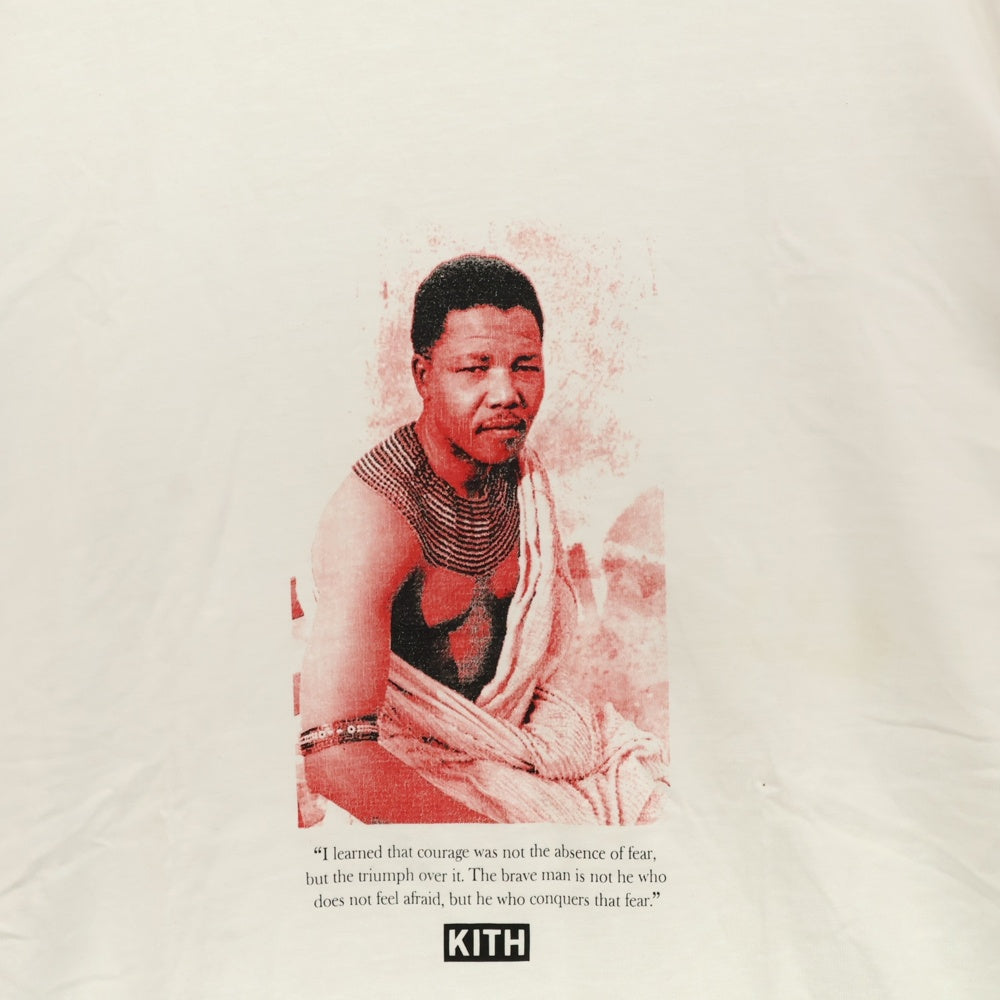 KITH(キス) 21AW×Mandela Triumph Vintage Tee マンデラデープリント半袖Tシャツ KHM030052 ホワイト