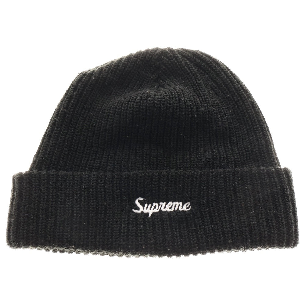 SUPREME(シュプリーム) 23AW Loose Gauge Beanie ロゴ刺繍 アクリル ニットキャップ ビーニー 帽子 ブラック