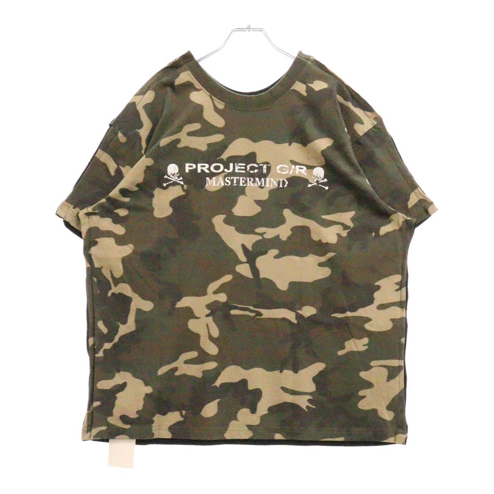 PROJECT G/R(プロジェクトジーアール) 25SS×mastermind JAPAN TWO FACED OUTSEAM T-SHIRT マスターマインドジャパン ツーフェイスアウトシーム 半袖Tシャツ PG25SSMJ02 ブラック/カーキ