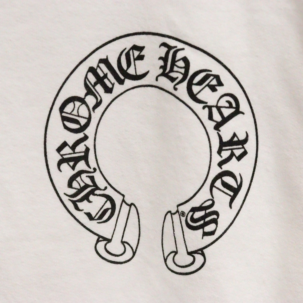 CHROME HEARTS(クロムハーツ) SWTSHRT PLVR バックホースシュー袖フローラルクロスプルオーバーパーカー ホワイト