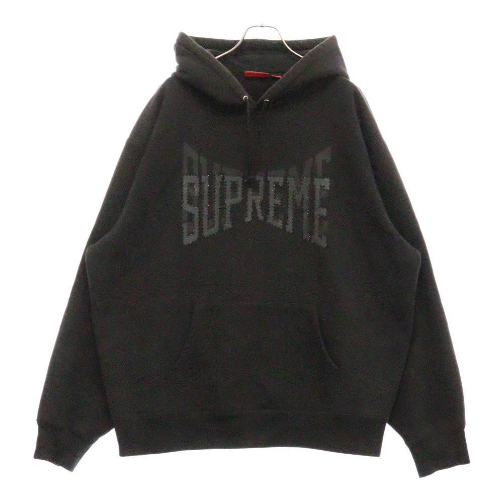 SUPREME(シュプリーム) 22AW Rhinestone Shadow Hooded Sweatshirt ラインストーン シャドウ プルオーバーフーディ ブラック