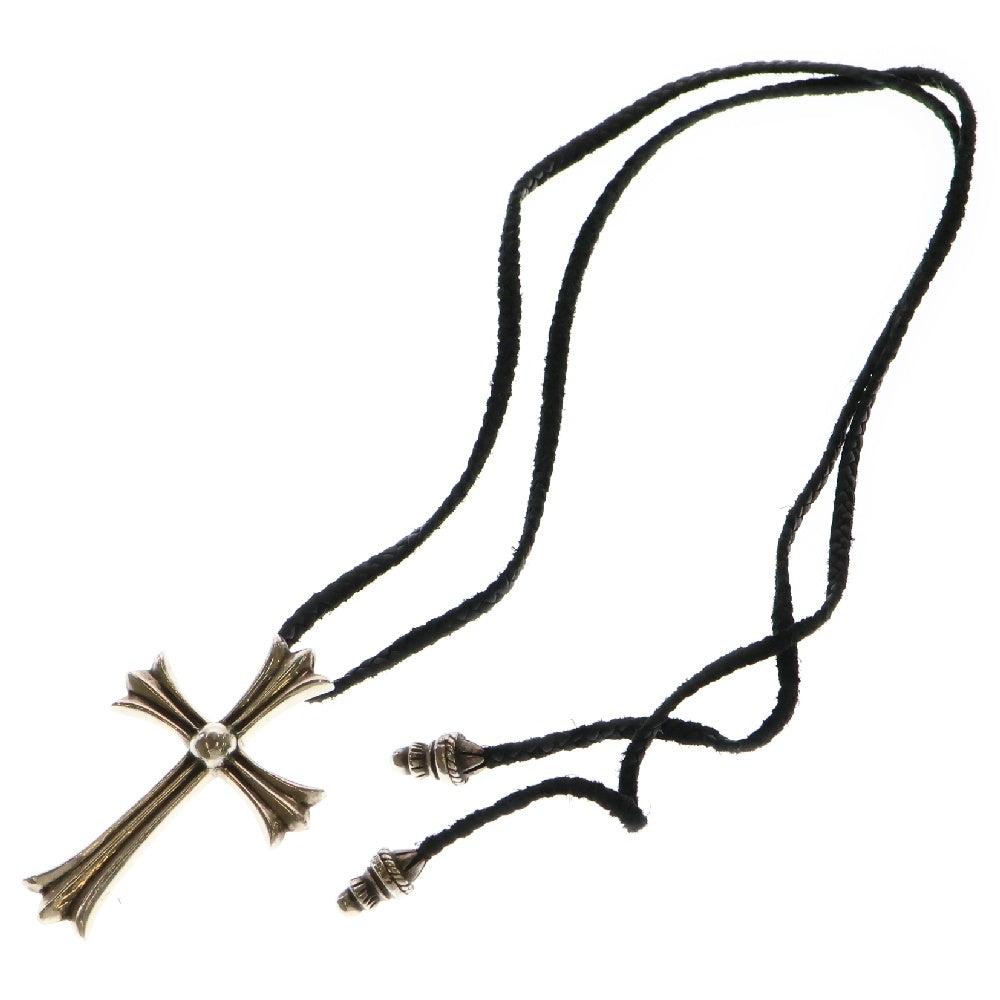 CHROME HEARTS(クロムハーツ) CH CRS LG BC ラージCHクロスペンダント Wボロチップ レザーブレイドネックレス シルバー BCA214