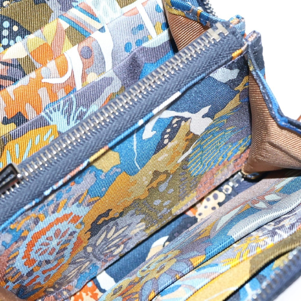 HERMES(エルメス) Azap Silk'In Compact アザップ シルクイン ラウンドジップコンパクトウォレット 財布 B刻印 ヴォーエプソン/シルク ブルーインディゴ/ネイビー