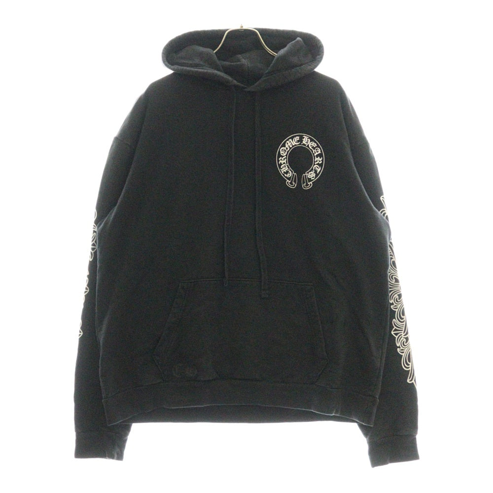 CHROME HEARTS(クロムハーツ) SWTSHRT PLVR バックホースシュープリントプルオーバーパーカー ブラック