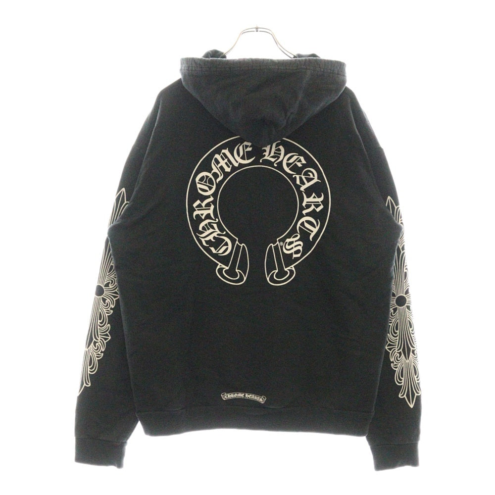 CHROME HEARTS(クロムハーツ) SWTSHRT PLVR バックホースシュープリントプルオーバーパーカー ブラック
