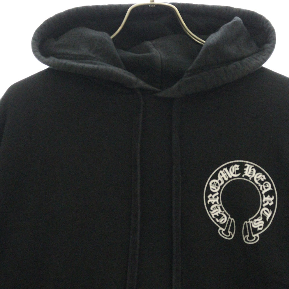 CHROME HEARTS(クロムハーツ) SWTSHRT PLVR バックホースシュープリントプルオーバーパーカー ブラック