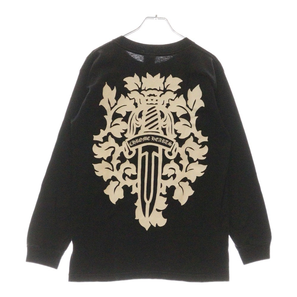 CHROME HEARTS(クロムハーツ) OLD NECK LOGO L/S TEE ネックロゴ バックダガープリント 長袖Tシャツ ロングスリーブカットソー ブラック
