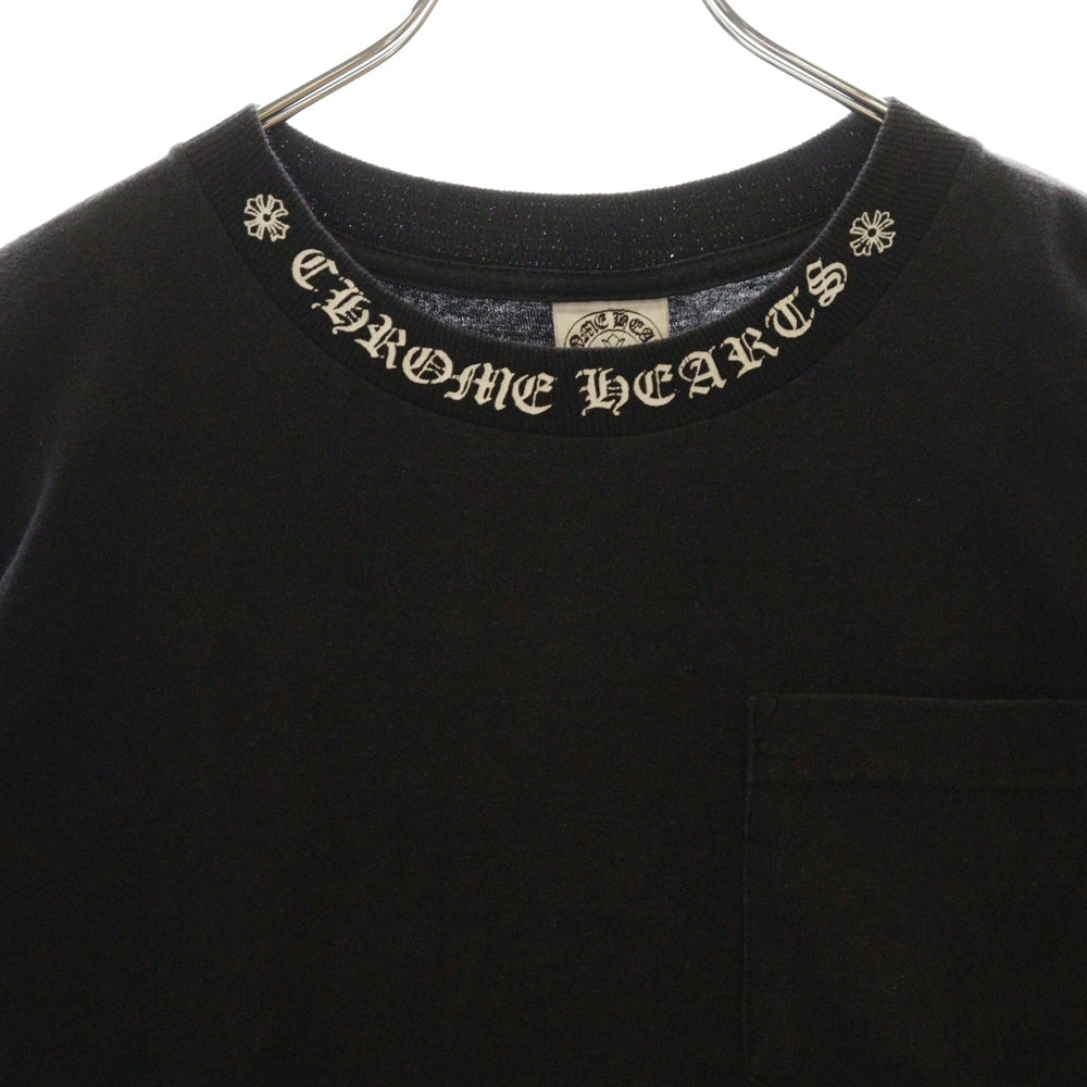 CHROME HEARTS(クロムハーツ) OLD NECK LOGO L/S TEE ネックロゴ バックダガープリント 長袖Tシャツ ロングスリーブカットソー ブラック