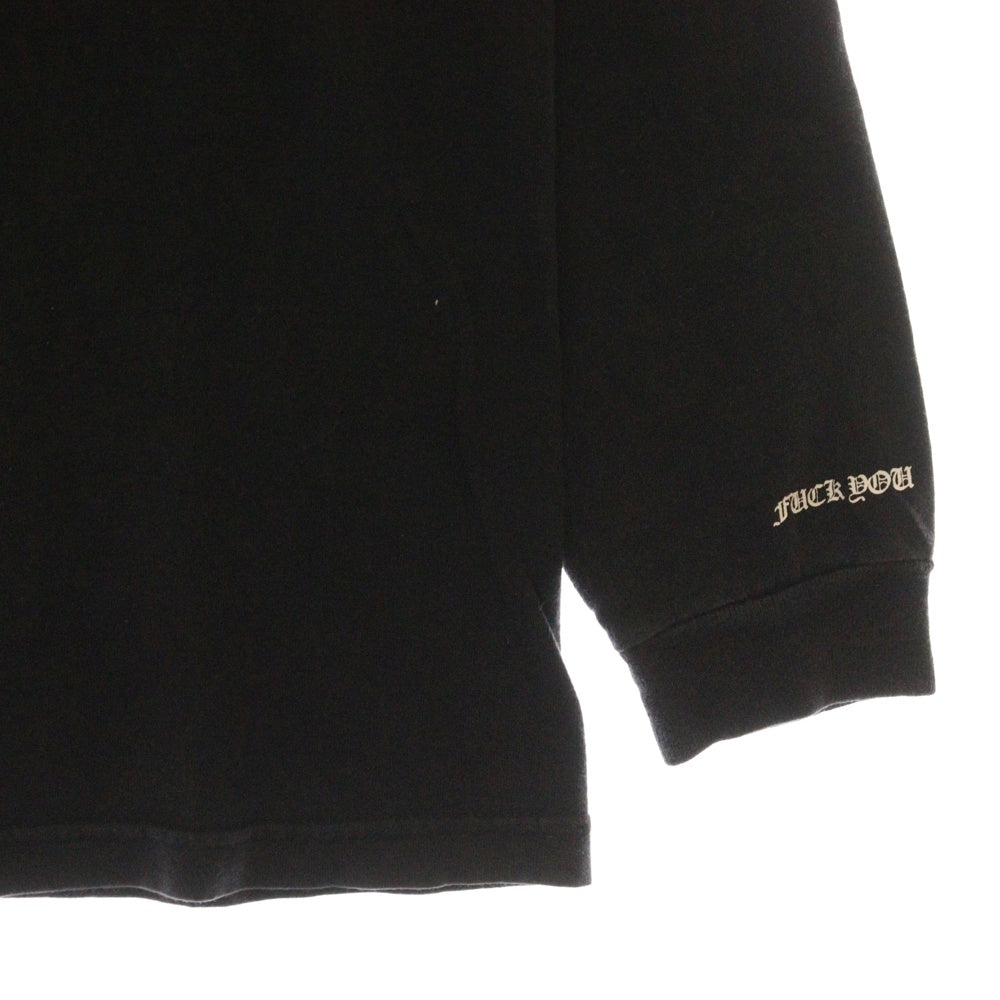 CHROME HEARTS(クロムハーツ) OLD NECK LOGO L/S TEE ネックロゴ バックダガープリント 長袖Tシャツ ロングスリーブカットソー ブラック