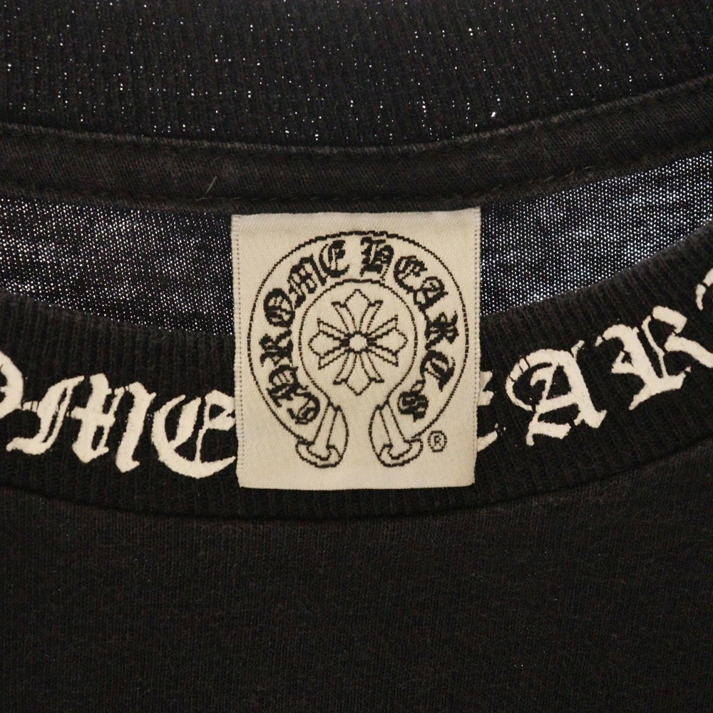 CHROME HEARTS(クロムハーツ) OLD NECK LOGO L/S TEE ネックロゴ バックダガープリント 長袖Tシャツ ロングスリーブカットソー ブラック