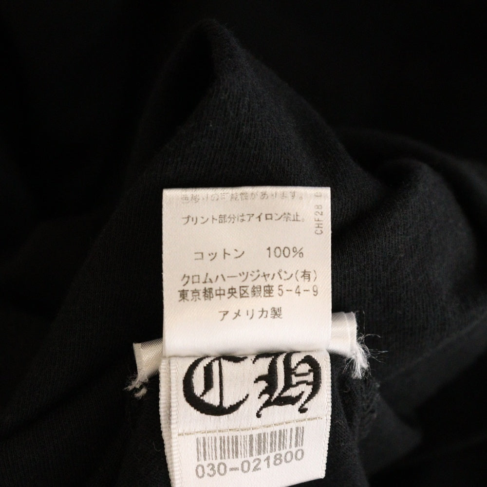 CHROME HEARTS(クロムハーツ) NECK LOGO S/S TEE ネックロゴプリント 半袖Tシャツ カットソー ブラック/ホワイト