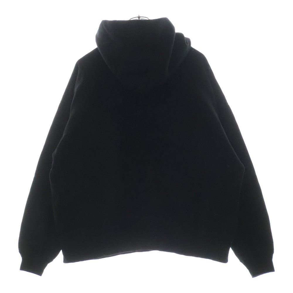 SAINT MICHAEL(セントマイケル) 25SS HOODIE RIBON SAINT SM-HR8-0000-047 ロゴプリントプルオーバースウェットパーカー フーディー ブラック
