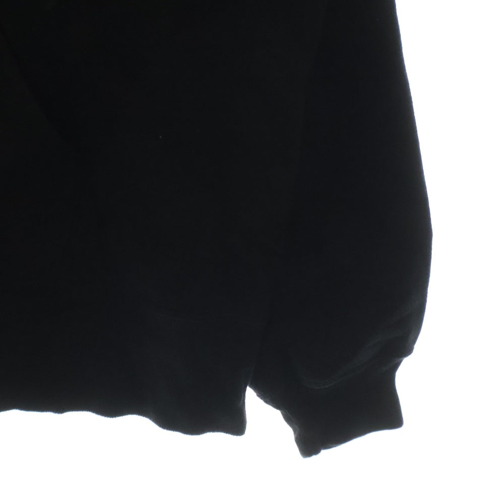 SAINT MICHAEL(セントマイケル) 25SS HOODIE RIBON SAINT SM-HR8-0000-047 ロゴプリントプルオーバースウェットパーカー フーディー ブラック