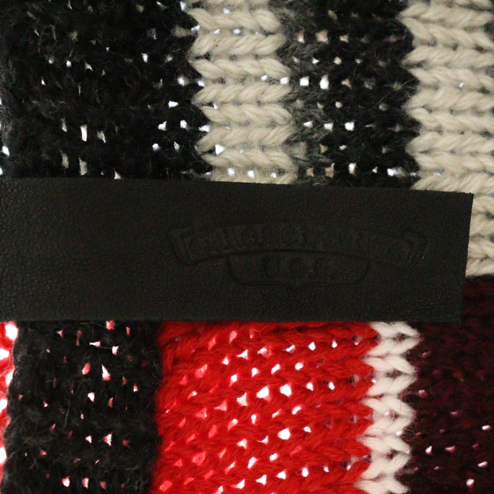 CHROME HEARTS(クロムハーツ) カシミアストライプパッチワーク セメタリークロスクロップドニットセーター マルチカラー レディース