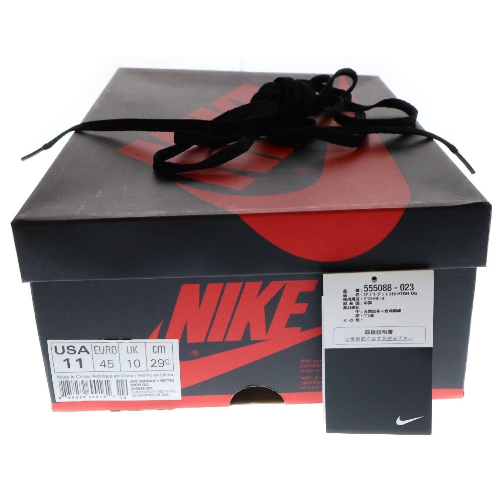 NIKE(ナイキ) 【観賞用 2013年製】AIR JORDAN 1 RETRO HIGH OG BRED 555088-023 エアジョーダン レトロ ブレッド ハイカットスニーカー シューズ ブラック/レッド US11/29.0cm