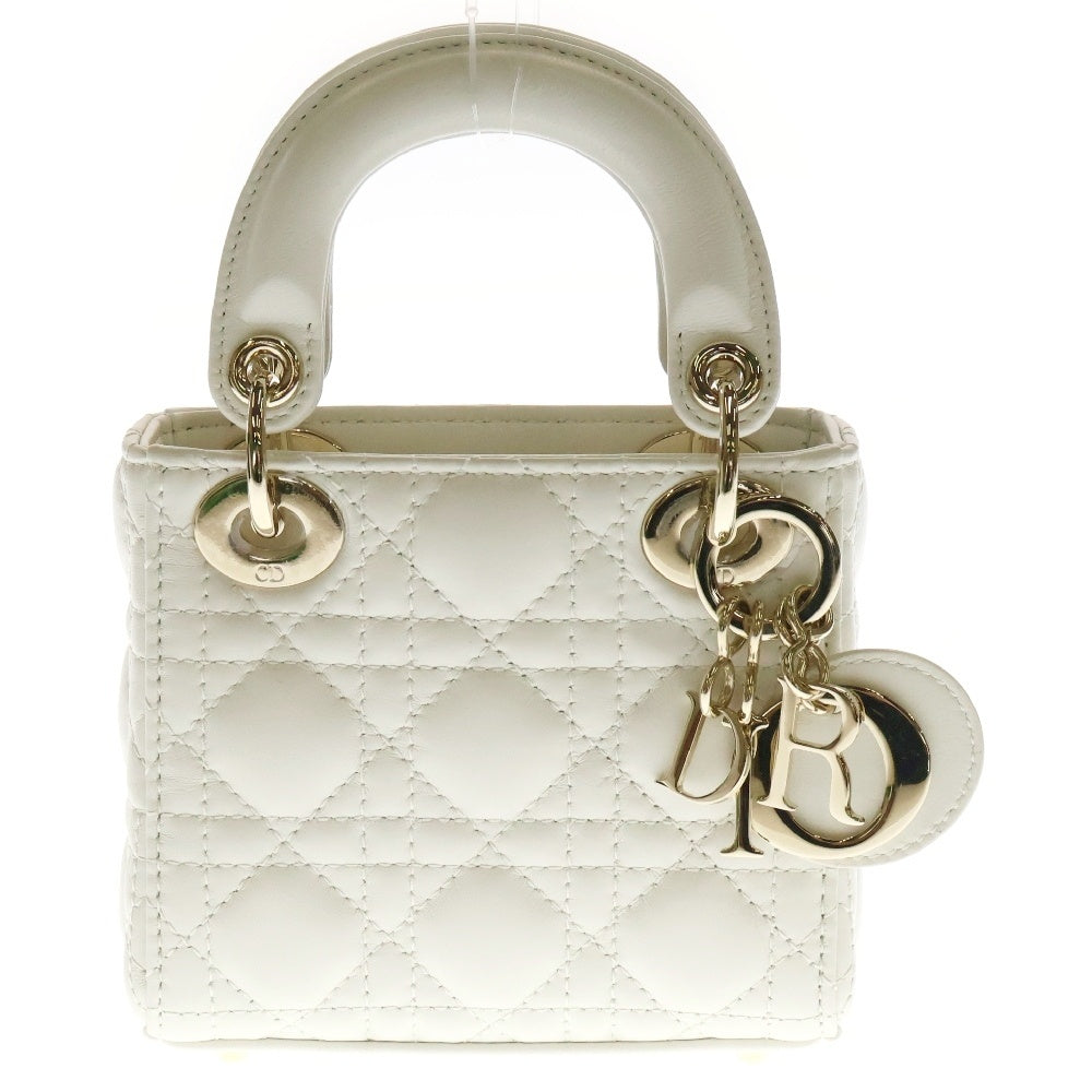 Christian Dior(クリスチャンディオール) LADY DIOR Micro レディディオール マイクロ カナージュ ミニショルダーバッグ S0856ONGE ホワイト