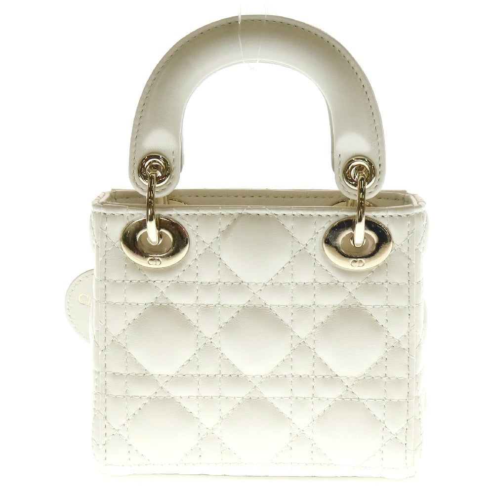 Christian Dior(クリスチャンディオール) LADY DIOR Micro レディディオール マイクロ カナージュ ミニショルダーバッグ S0856ONGE ホワイト
