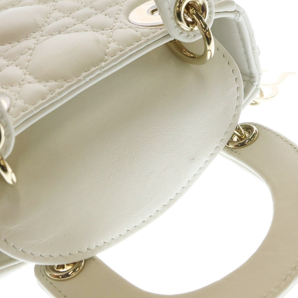 Christian Dior(クリスチャンディオール) LADY DIOR Micro レディディオール マイクロ カナージュ ミニショルダーバッグ S0856ONGE ホワイト