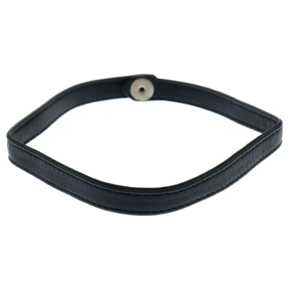CHROME HEARTS(クロムハーツ) Leather Choker クロスボールボタン レザーチョーカー ブラック