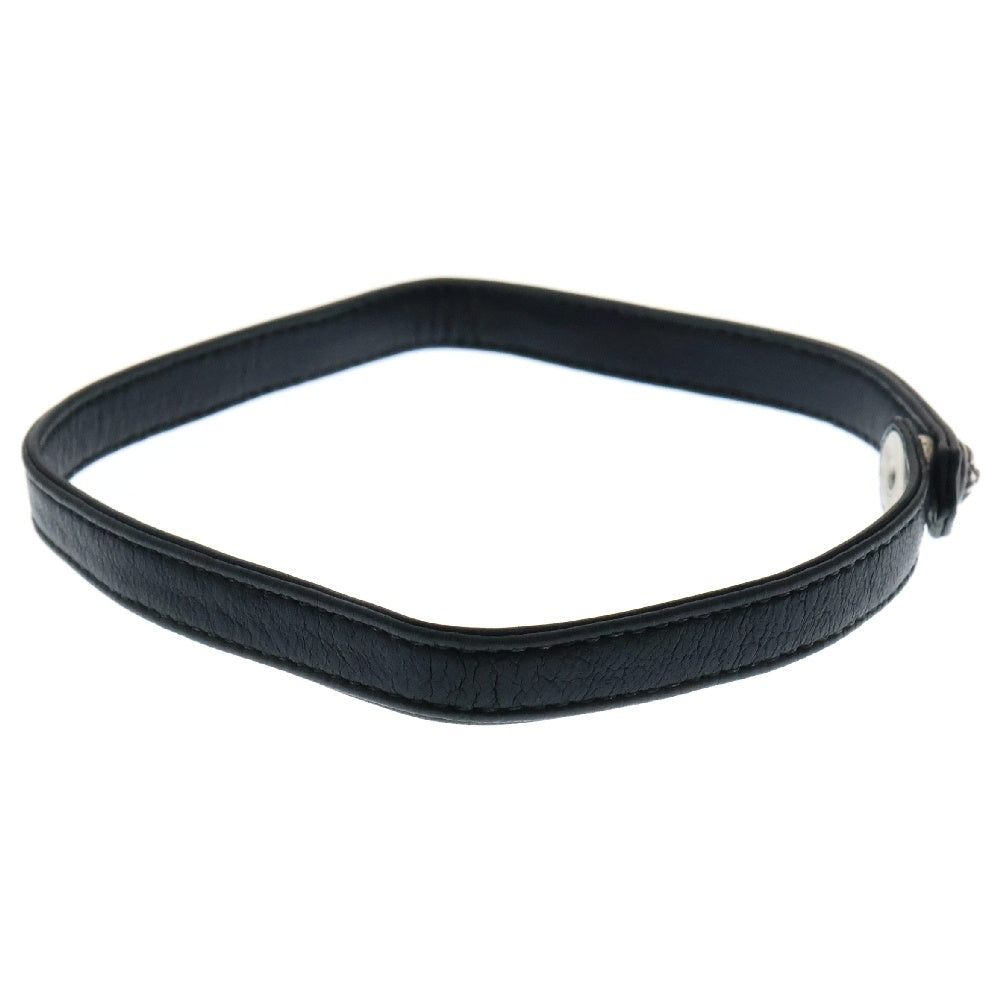 CHROME HEARTS(クロムハーツ) Leather Choker クロスボールボタン レザーチョーカー ブラック