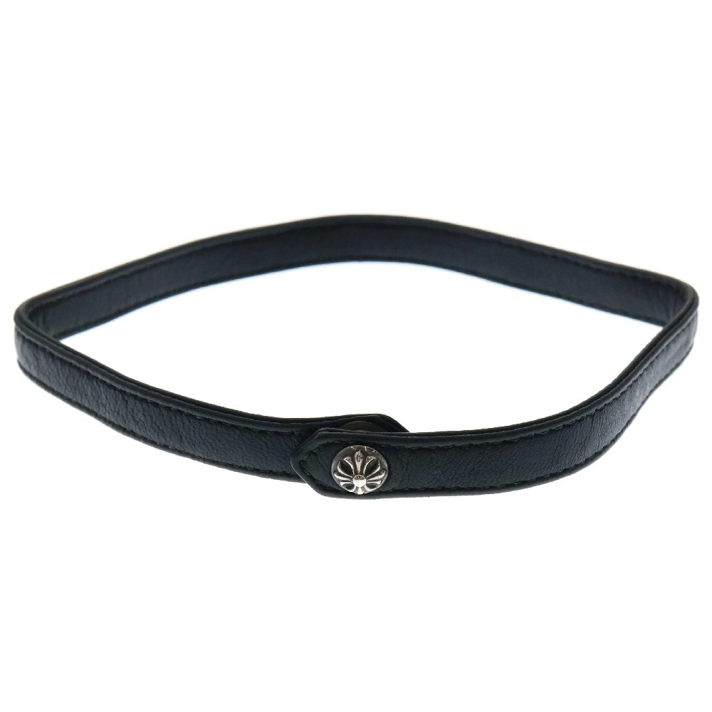CHROME HEARTS(クロムハーツ) Leather Choker クロスボールボタン レザーチョーカー ブラック
