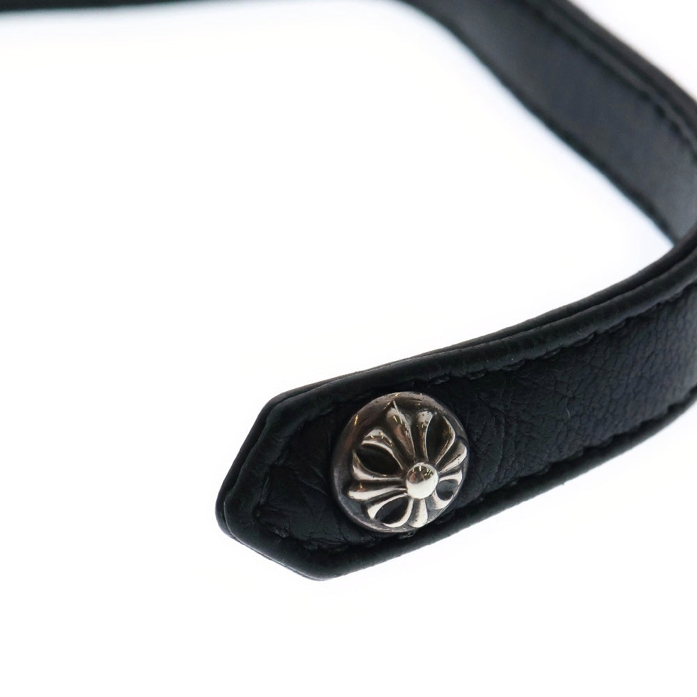 CHROME HEARTS(クロムハーツ) Leather Choker クロスボールボタン レザーチョーカー ブラック