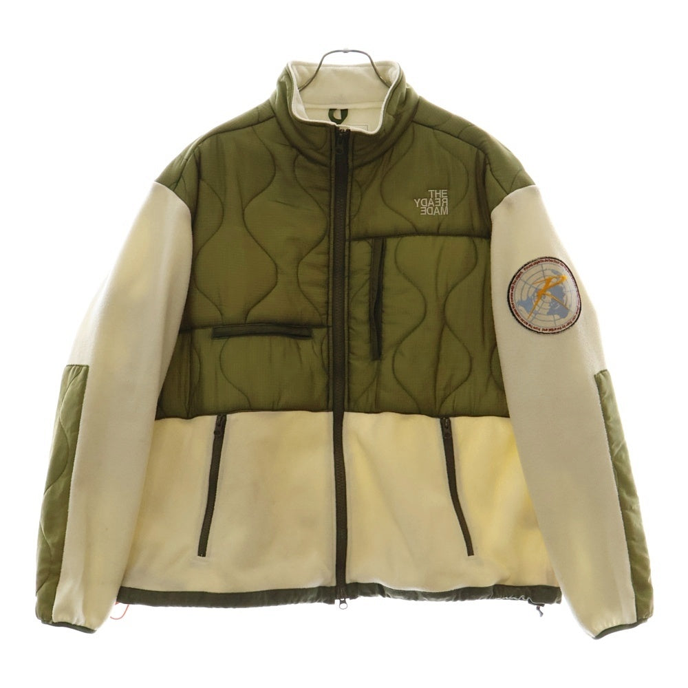 READY MADE(レディメイド) 20AW Fleece Jacket ミリタリーライナー切替フリースジャケット RE-PO-WH-00-00-11 ホワイト/カーキ