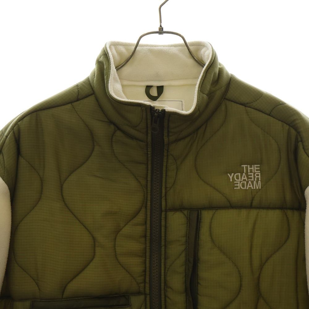 READY MADE(レディメイド) 20AW Fleece Jacket ミリタリーライナー切替フリースジャケット RE-PO-WH-00-00-11 ホワイト/カーキ