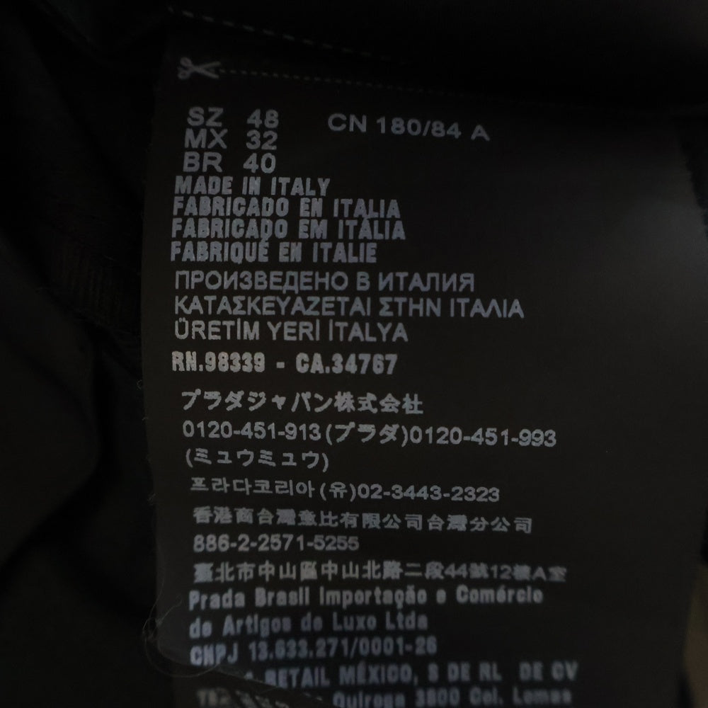 PRADA(プラダ) 22SS トライアングルプレート ウールギャバスラックスパンツ SPH177 S221 11A6 ブラック